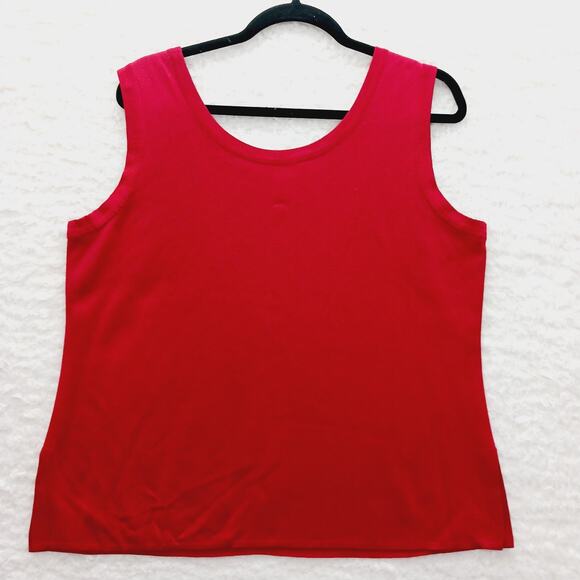 Tank Top Size XL Christmas Red Knit Minimalist Quiet Luxury Capsule Wardrobe - Picture 2 of 11